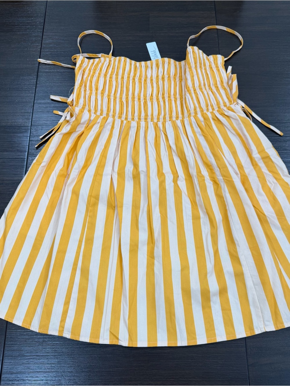 Talulah NWT Striped Yellow & White Smocked Sundress Size Medium